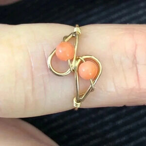 Coral 10k Gold Filled Handmade Ring NWT